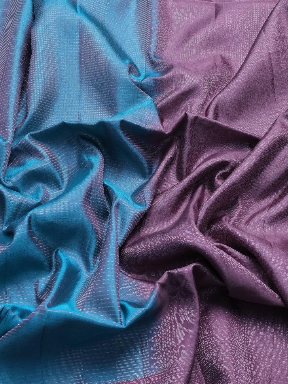 Teal Blue-Mauve Pink Soft Silk Saree