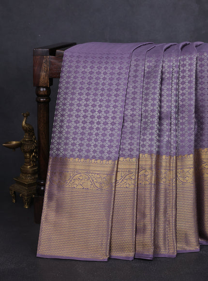 Pastel Lavender Kanchipuram Pure Silk Saree