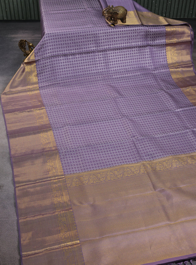Pastel Lavender Kanchipuram Pure Silk Saree