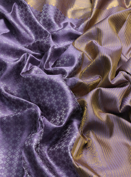 Pastel Lavender Kanchipuram Pure Silk Saree