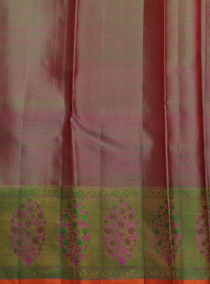 Red -Green Kanchipuram Pure Silk Saree