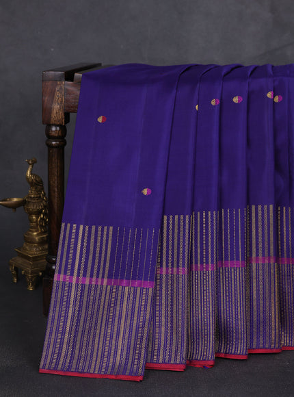 Blue Pure Kanchipuram Silk Saree
