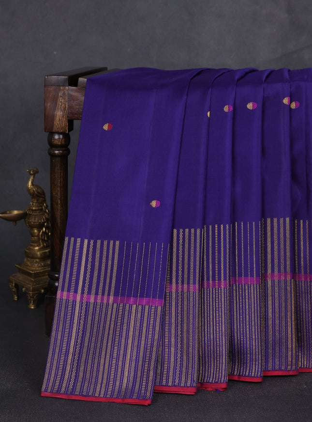 Blue Pure Kanchipuram Silk Saree