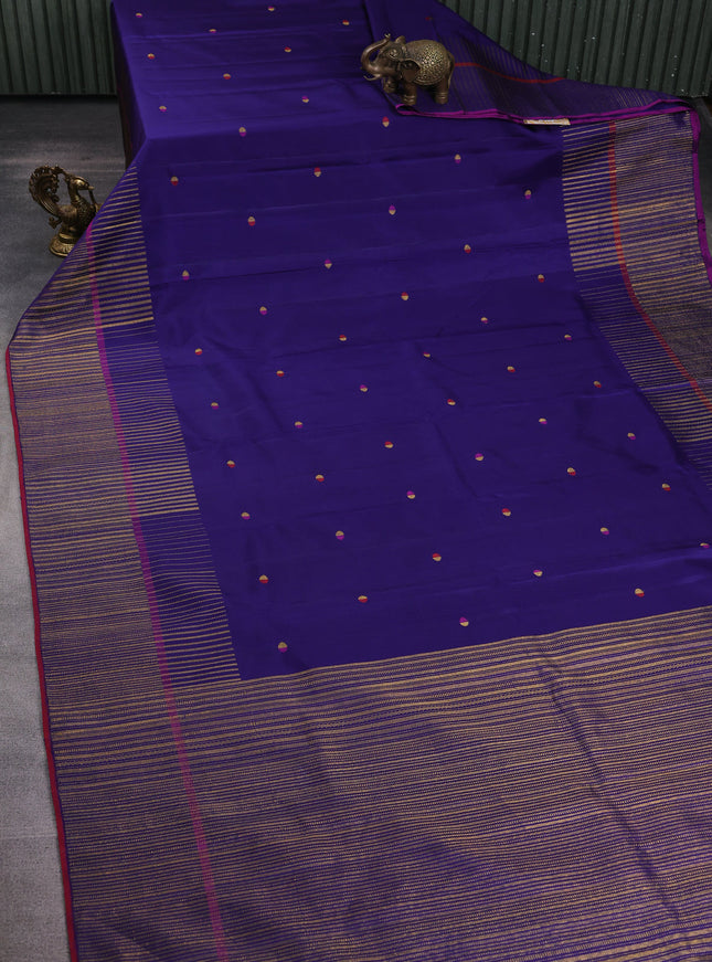 Blue Pure Kanchipuram Silk Saree
