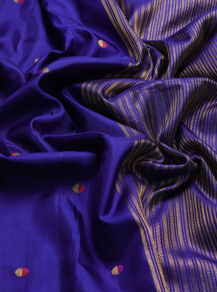 Blue Pure Kanchipuram Silk Saree