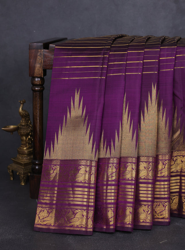 Purple Pure Kanchipuram Silk Saree