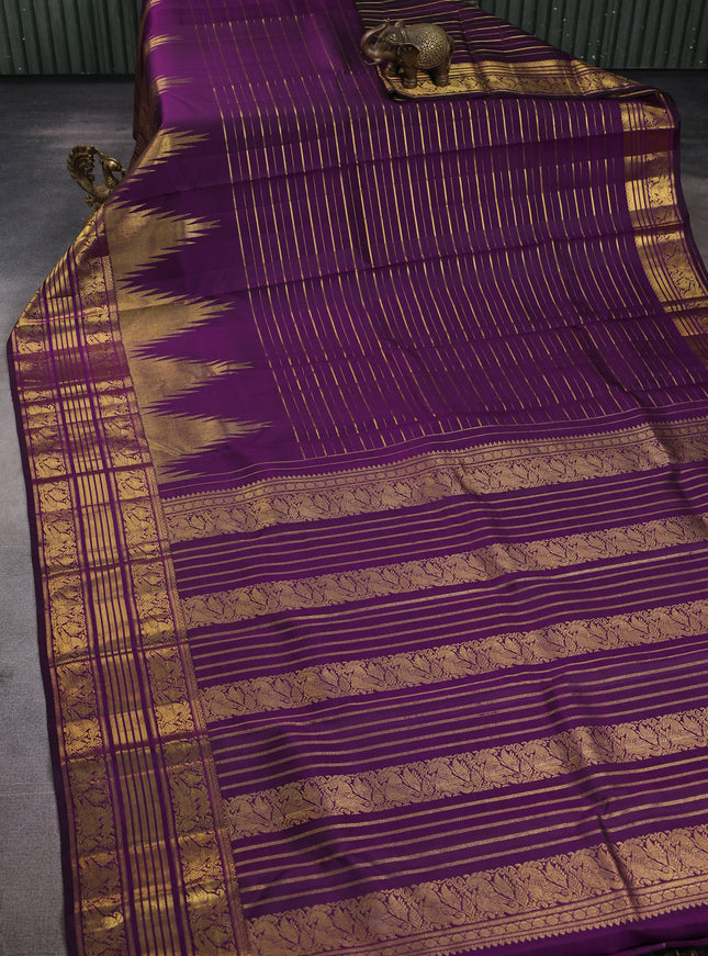 Purple Pure Kanchipuram Silk Saree