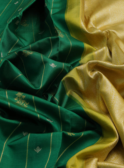 Green - Yellow Pure Kanchipuram Silk Saree