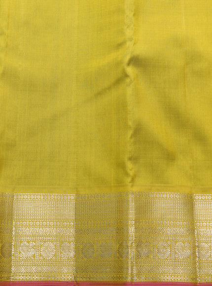 Green - Yellow Pure Kanchipuram Silk Saree