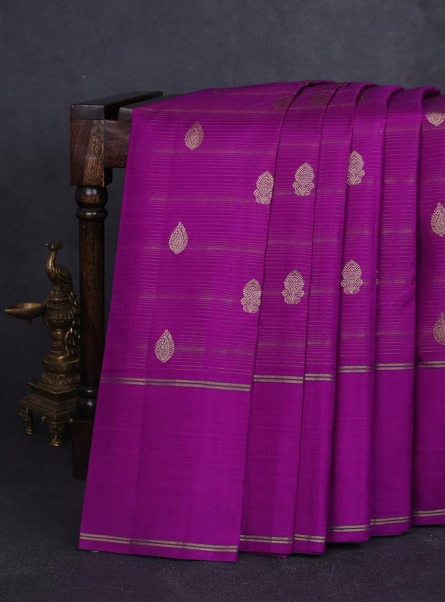 Purple Pure  Kanchipuram Silk Saree