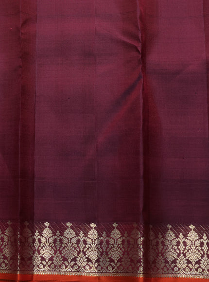 Dark Maroon Pure Kanchipuram Silk Saree