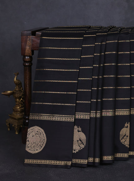 Black Pure Kanchipuram Silk Saree