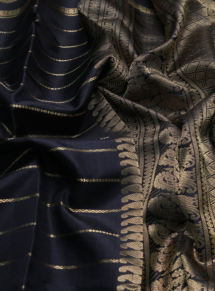 Black Pure Kanchipuram Silk Saree