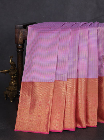 Lilac - Pink Pure Kanchipuram Silk Saree