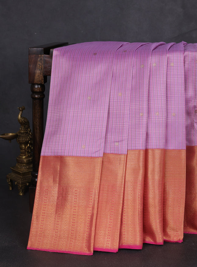 Lilac - Pink Pure Kanchipuram Silk Saree