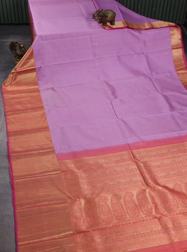 Lilac - Pink Pure Kanchipuram Silk Saree