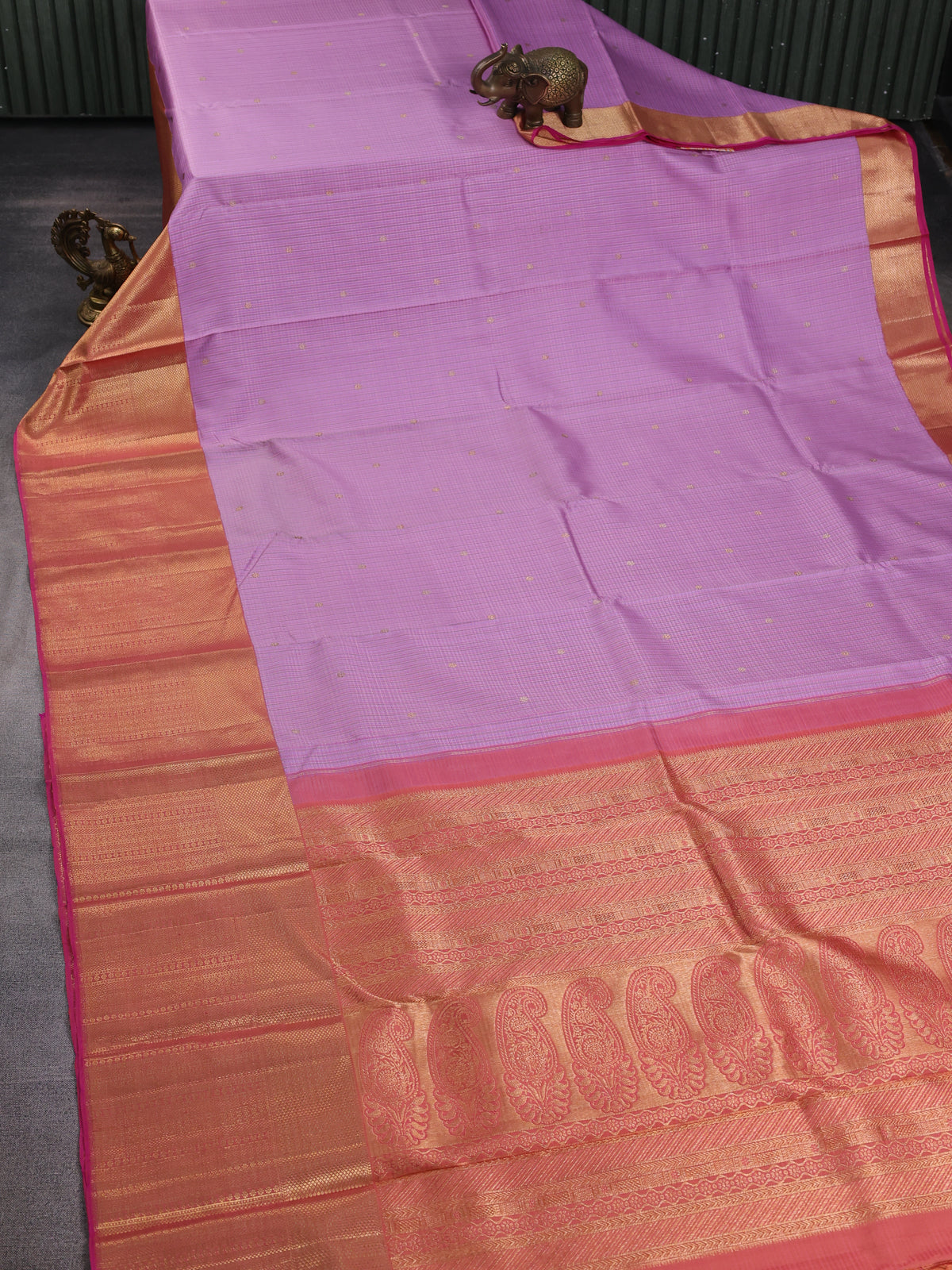 Lilac - Pink Pure Kanchipuram Silk Saree