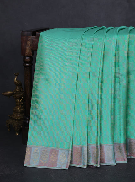 Teal Green Kanchipuram Pure Silk Saree
