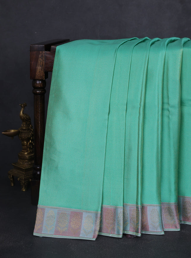 Teal Green Kanchipuram Pure Silk Saree