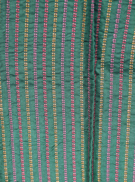 Red -Green Tussar Patola Pattern Embroidery Saree