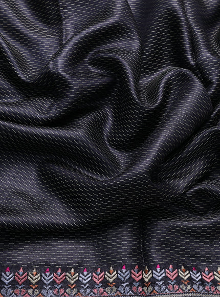 Black Tussar Embroidery Saree