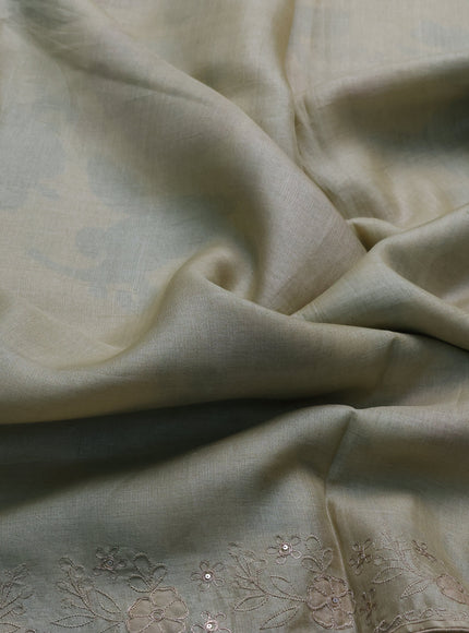 Beige Tussar Embroidery Saree