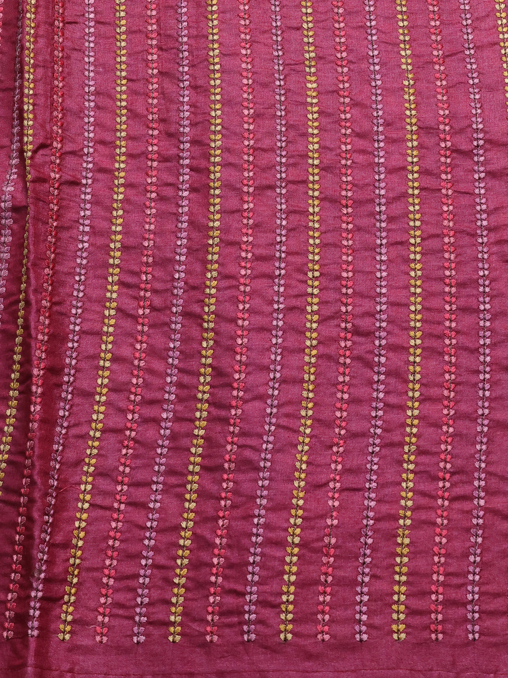 Green - Maroon Patola Pattern Tussar Embroidery Saree