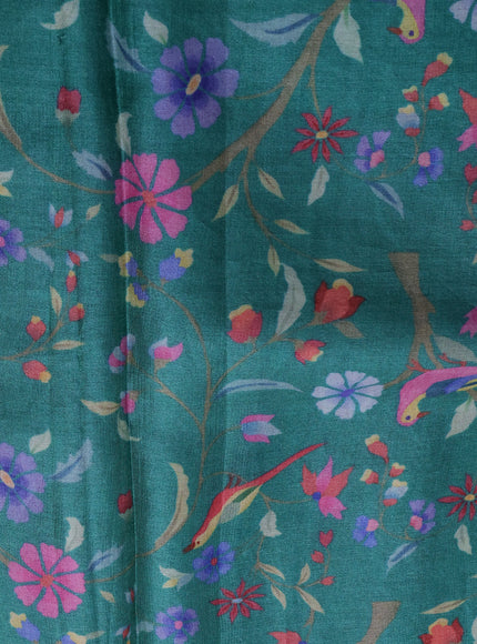 Red - Green Tussar Patola Pattern Embroidery Saree
