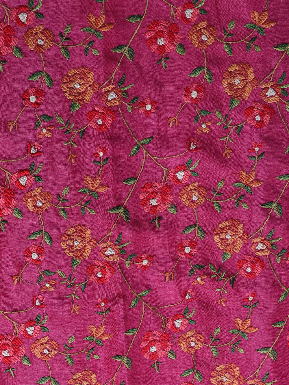 Dark Blue - Maroon Tussar Embroidery Saree