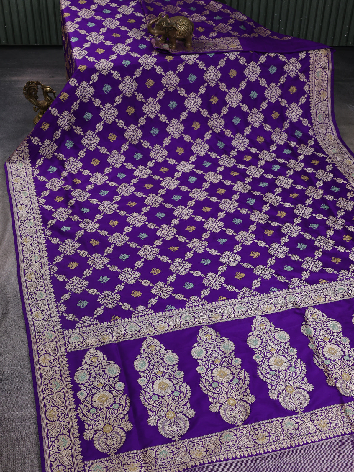 Violet Banarasi Kadwa Silk Saree