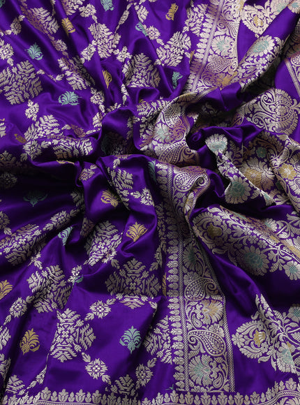 Violet Banarasi Kadwa Silk Saree