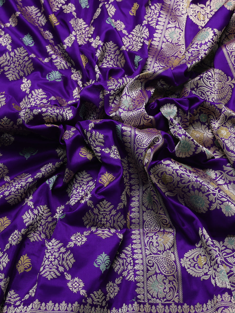 Violet Banarasi Kadwa Silk Saree