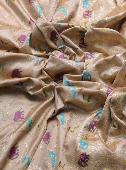 Beige Banarasi Kadwa Silk Saree