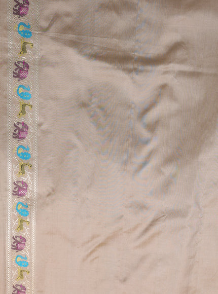Beige Banarasi Kadwa Silk Saree