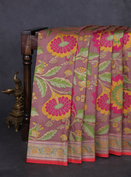 Light Brown Banarasi Tussar Silk Saree