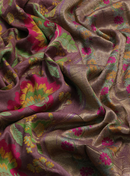 Light Brown Banarasi Tussar Silk Saree