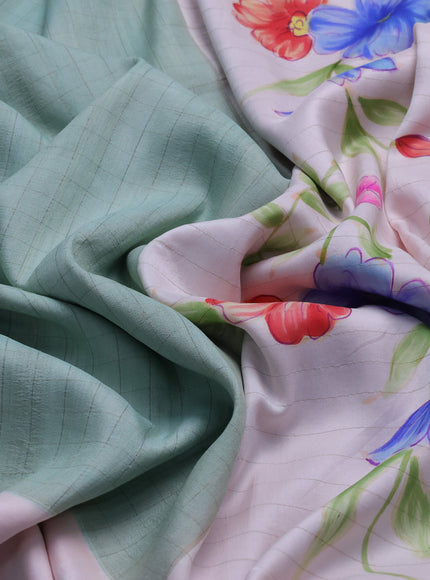Pista Green -Off White Banarasi Tussar Silk Saree