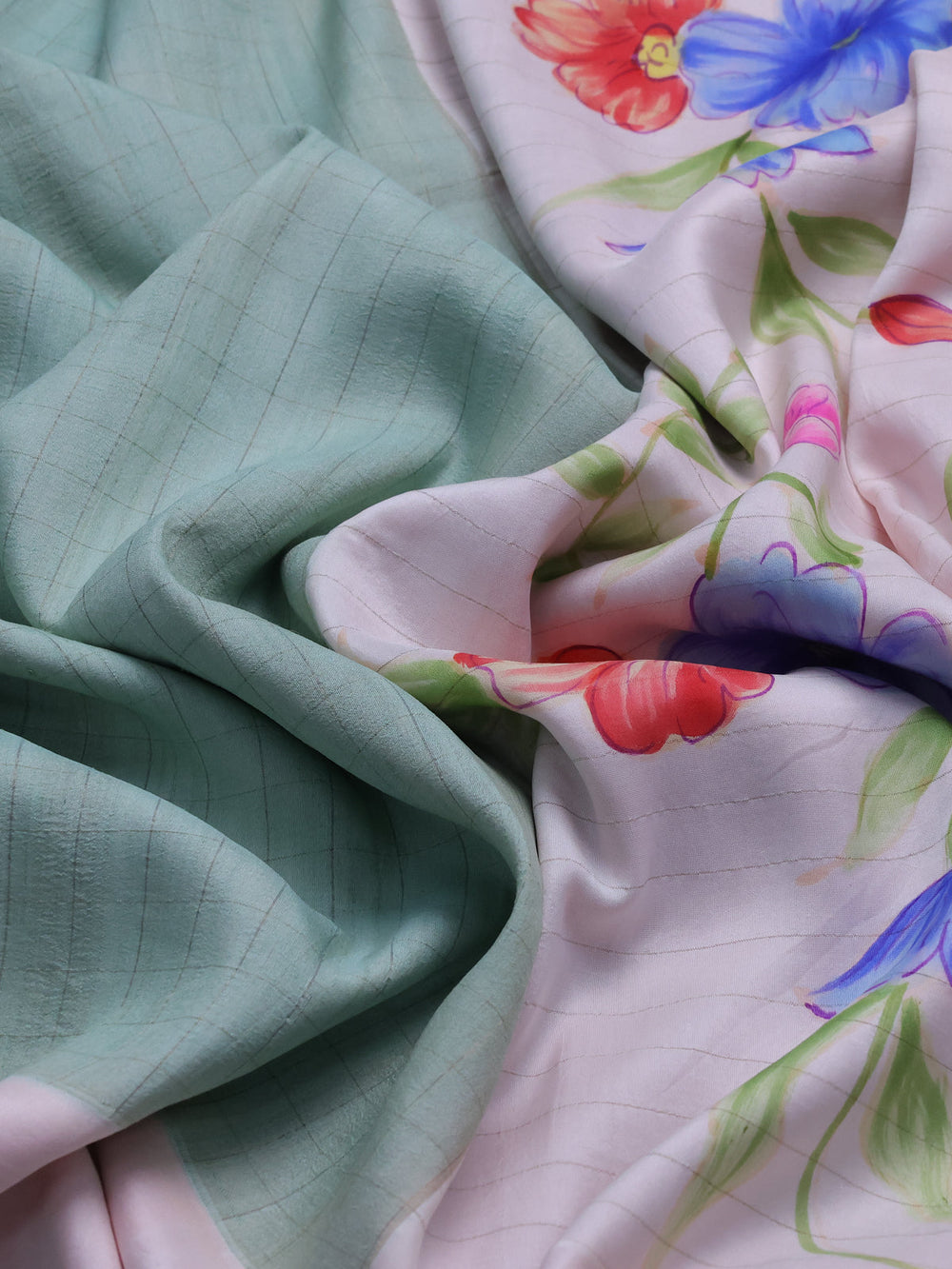 Pista Green -Off White Banarasi Tussar Silk Saree