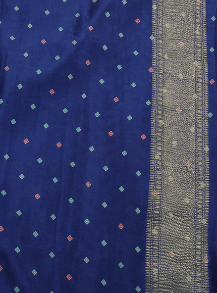Blue Banarasi Crepe Saree