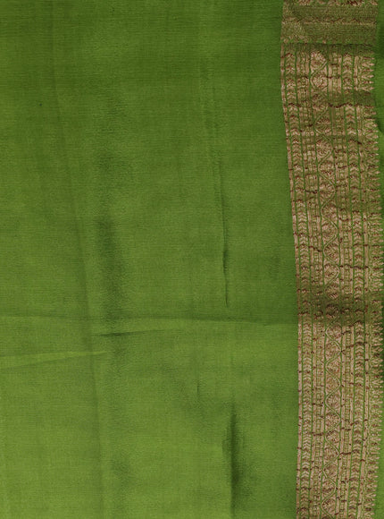 Mehendi Green Banarasi Crepe Saree