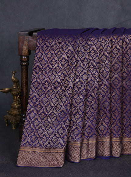 Blue Banarasi Crepe Saree