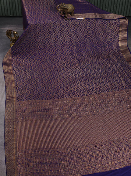 Blue Banarasi Crepe Saree