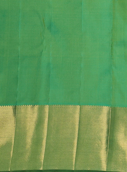 Royal Blue - Green Pure Kanchipuram Silk Saree