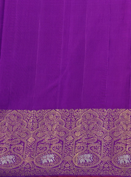 Peach -Purple Pure Kanchipuram Silk Saree