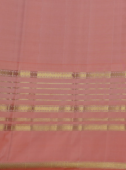 Peach -Pale Orange Pure Kanchipuram Silk Saree