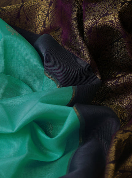 Light Blue - Purple Pure Kanchipuram Silk Saree