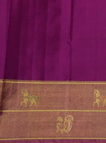 Dual Tone Pink - Purple Pure Kanchipuram Silk Saree