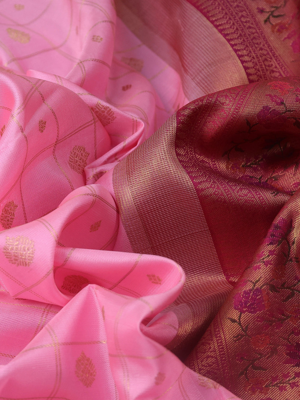 Light Pink- Pink Pure Kanchipuram Silk Saree