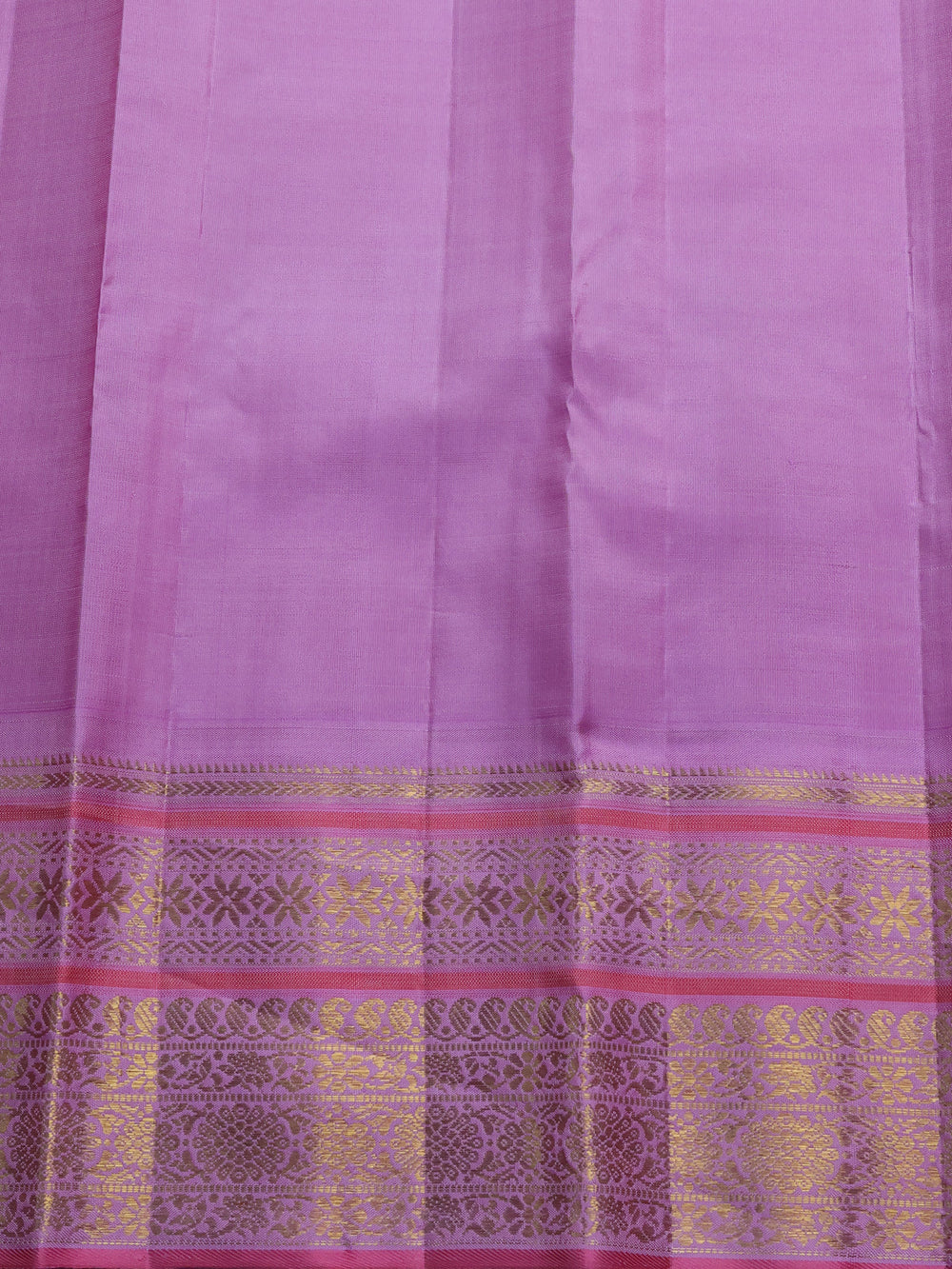 Red - Lilac Pure Kanchipuram Silk Saree