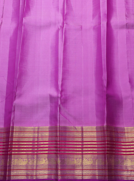 Pista Green - Purple Pure Kanchipuram Silk Saree